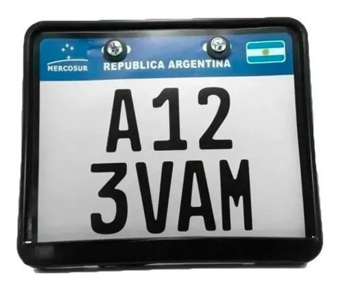 Porta Patente Mercosur Negro Sin Tornillos Bagattini Motos 0