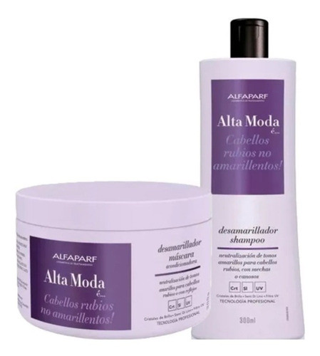 Desamarillador Alfaparf Alta Moda Shampoo + Mascara 0