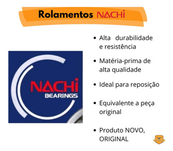 Kit De Rolamentos Roda Cg 125 Cargo Dianteiro Traseiro Nachi 1