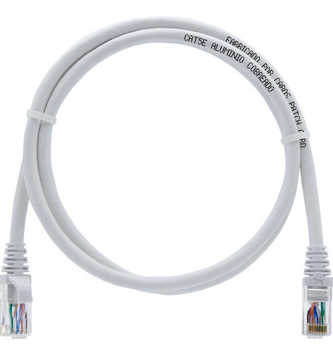 Cabo De Rede Patch Cord Cat5e Rj45 Utp 90 Centímetros Branco 0