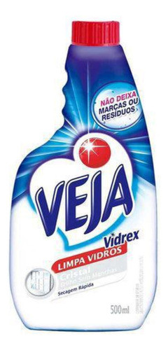 5 Refil De Limpa Vidro Cristal Veja 500 Ml 0