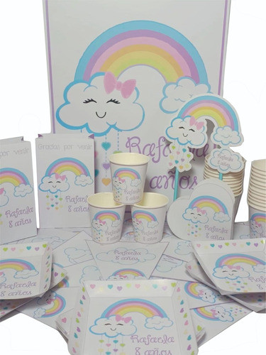 Cotillón Infantil Personalizado X 15 Nubes Y Arcoíris 0