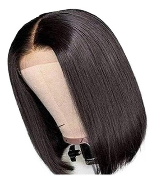 Peruca Natural Cabelos Humanos Curta Bob Lisa 25cm 0