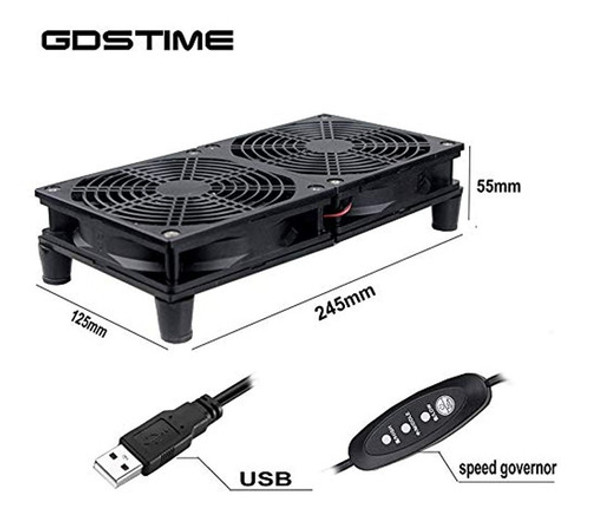 Ventiladores Usb Gdstime Duales De 120 Mm 5 V, Ventilador De 1