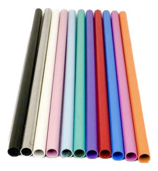 Sorbete Recto Aluminio Reutilizable Colores Pajitas X 50 Uni 0