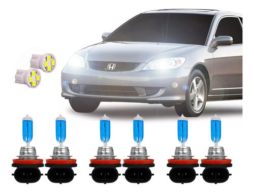 Kit Lâmpada Super Branca Outlander 08 15 Techone Hb4 H11 Hb3 0