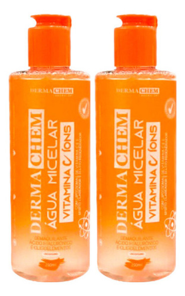 Kit 2 Água Micelar Demaquilante Vitamina C Dermachem 250ml 0 Kit 2 Água Micelar Demaquilante Vitamina C Dermachem 250ml 0