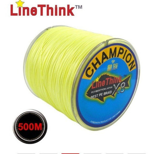 Linha Multifilamento 8x 8 Fios 500m Amarelo 0,50mm 100lb 0