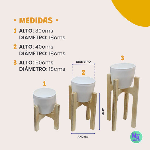 Porta Macetas Nordicos Juegos X 3 Somos Fabrica  Mundopino 1