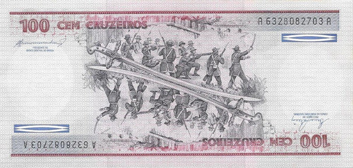 2 Billetes De Brasil De 100 Y 200 Cruzeiros Año 1981/4 Unc 1