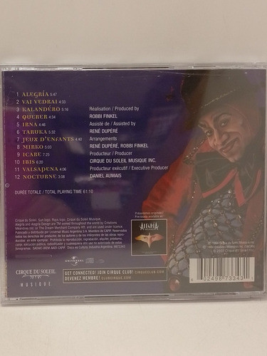 Cirque Du Soleil Alegría Cd Nuevo 1