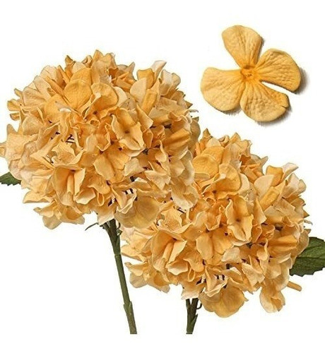 Hortensias Artificiales Diametro 17,7cm X2u. Amarillo Calido 0
