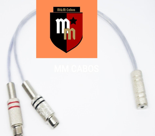 Adaptador Jack P2 + 2 Jack Rca (todos Fêmea) Estéreo De 20cm 0