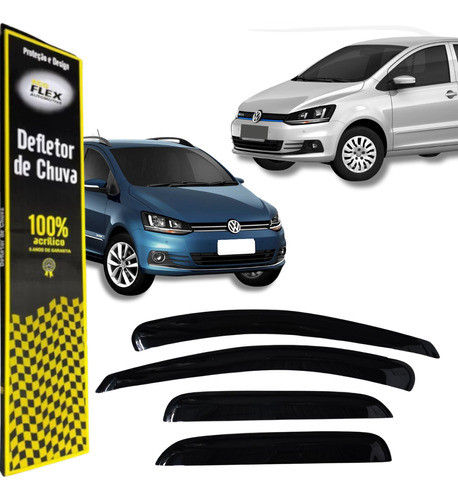 Calha De Chuva 4p Fox 2010 2011 2012 2013 100% Acrílica Fumê 0