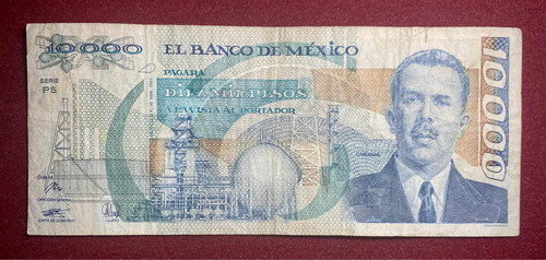 Billete 10000 Pesos Mexico 1991 Pick 90 D.1 Ps Cárdenas 0