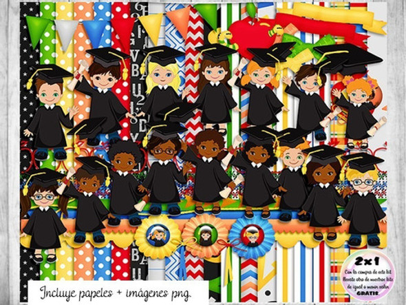 Papeles Fondos Digitales Egresaditos - Kit Imprimibles 1