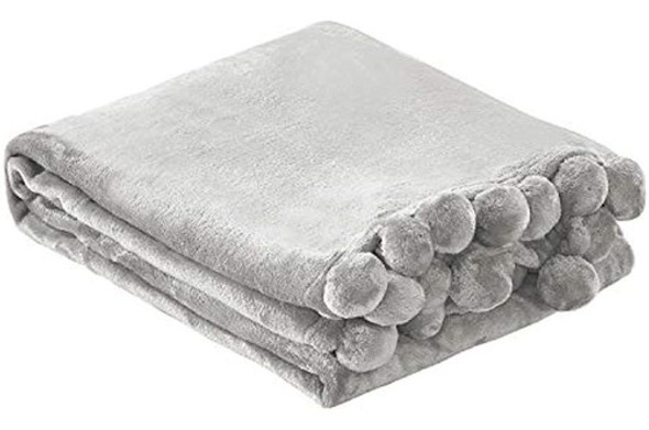 Home Soft Things - Manta Para Cama Con Pompón, 50 X 60 Pulga 1 Home Soft Things - Manta Para Cama Con Pompón, 50 X 60 Pulga 1