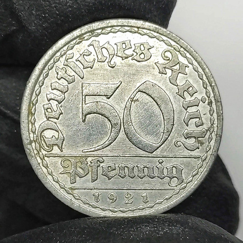 Alemania 50 Pfennig 1921 Antigua Moneda De Colección 0