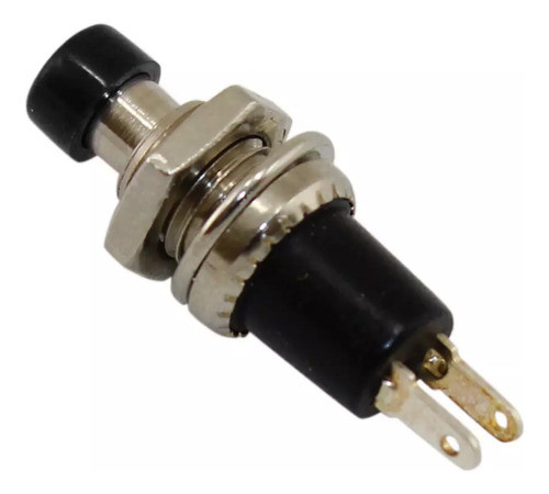50 Pulsadores Mignon N/ Cerrado 7mm Redondo 1a 250v Negro 0