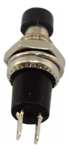 50 Pulsadores Mignon N/ Cerrado 7mm Redondo 1a 250v Negro 1