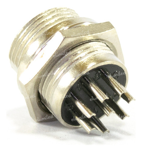 20 Fichas Conector Macho Chasis Microfono 8 Pines Rosca Din 1