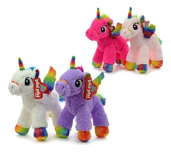 Peluche Unicornio Arcoiris Grande Con Alas Pony Magico 0