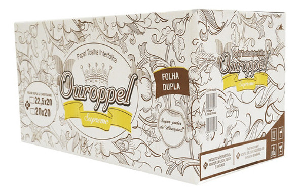 Caixa Papel Interfolha Folha Dupla 22,5x20 Ouroppel 2400unid 0
