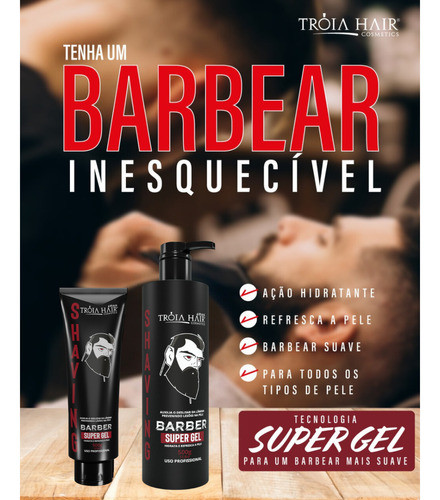 Shaving Gel P/ Barbear 500g + Loção Pós Barba 350ml Tróia 1
