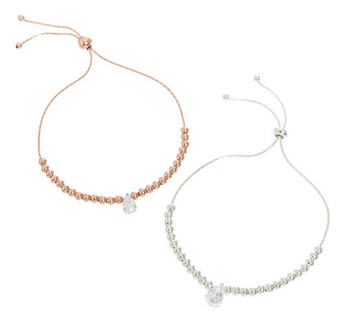 Pulsera Bolitas Ajustable Con Piedra Plata 925 0