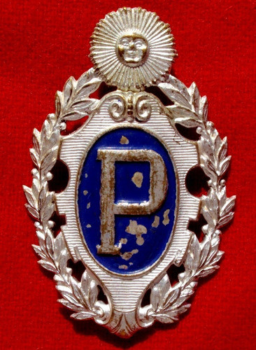 Escudo Casco Corcho Kepi  Policia 1910 -20 Uruguay Muy Raro 0