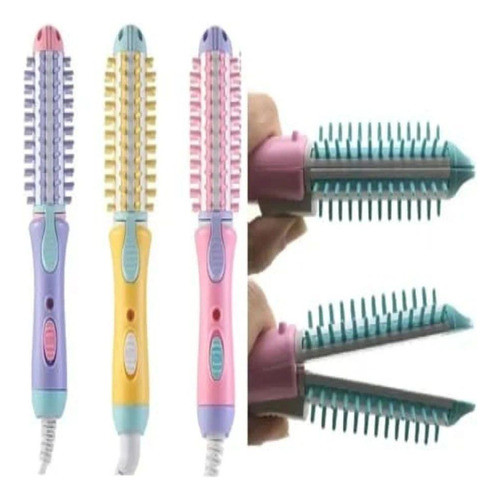 Mini Escova Enrola Cabelo Chapinha Alisadora 2 Em 1 Bivolt 1