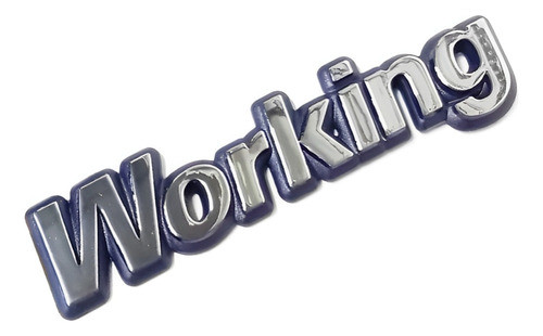 Emblema Nome Working Cromado Fundo Azul 0