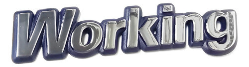 Emblema Nome Working Cromado Fundo Azul 1