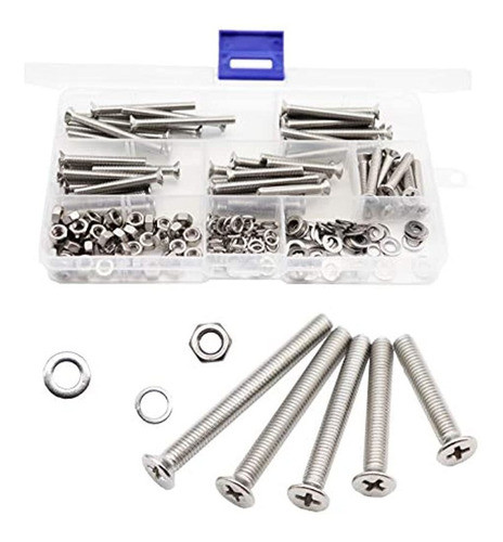 Cseao 250pcs Metrica M5 Cabeza Plana Phillips Tornillos De 0