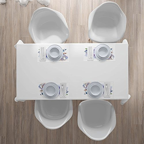 Ambesonne Tapetes Acuarelas Set De 4 Delicadas Flores De Hyd 1