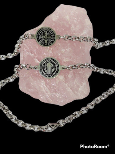 Pulsera Medalla San Benito Acero Quirúrgico 1