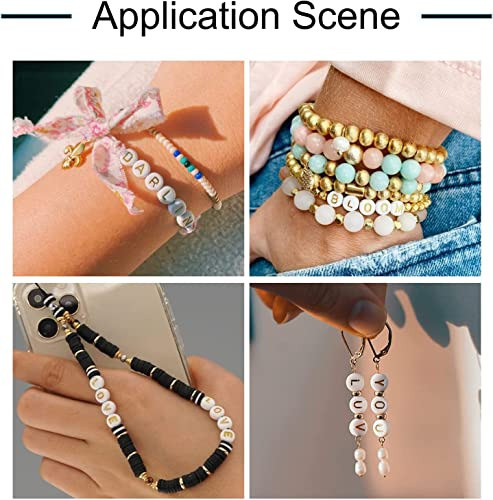 Cuentas Redondas Blancas Con Letra Dorada 100u T 1