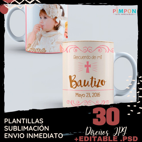 Plantillas Para Sublimar Tazas - Bautismo Y Comunion 1
