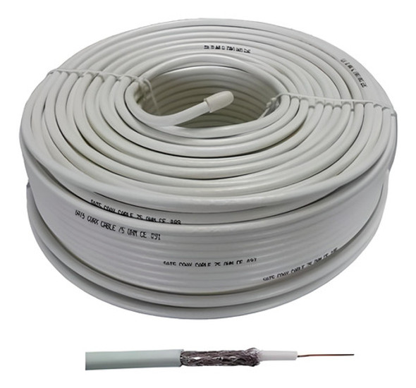 Bobina Cable Rg6 Coaxil Blanco Rollo X 152mts 0