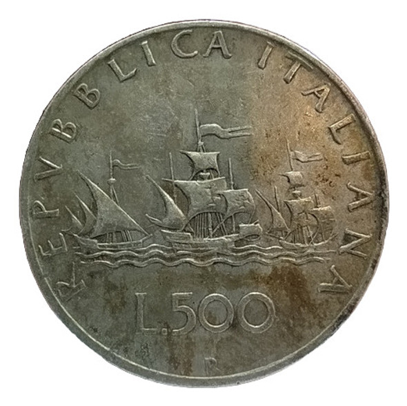 Moneda De Plata 500 Liras Italia 1959 Km# 98 0