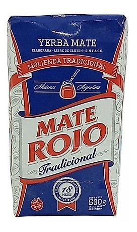 Yerba Mate Rojo Tradicional Sin Tacc  500gr X 5 Unidades 1