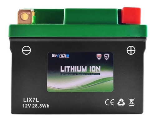 Bateria Moto Litio Lix7l = Ytx7s Ytz7lbs Skyrich Solomoto 0