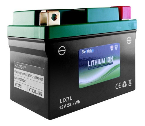 Bateria Moto Litio Lix7l = Ytx7s Ytz7lbs Skyrich Solomoto 1