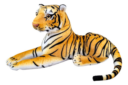 Tigre De Pelúcia Safari Realista Deitado 55cm Lindo 0