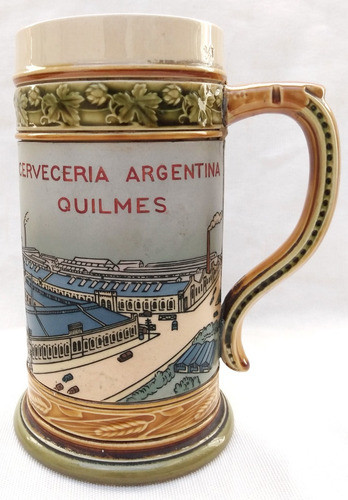Cerveza Quilmes Antiguo Chop Tankard Jarra Cerámica Mettlach 0