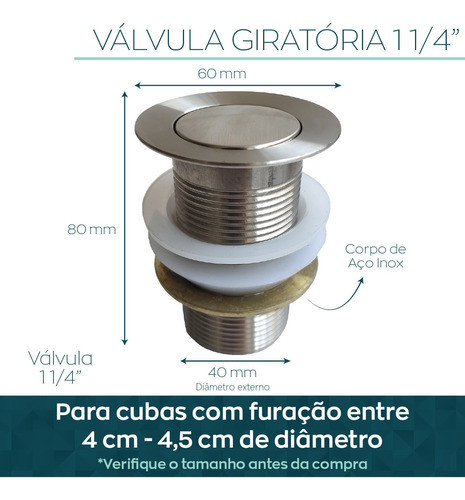 Sifão Sanfonado Pia E Valvula 1 1/4 Para Cubas Kit Banheiro 1
