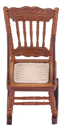 Cadeira Em Miniatura Dollhouse, Detalhes Requintados, Cor Br 1