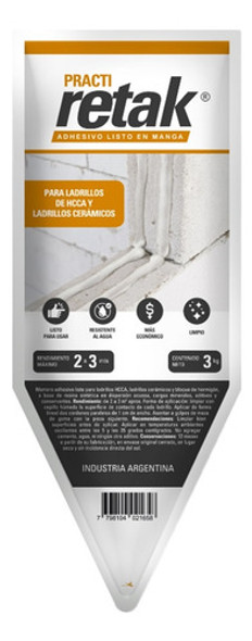 Practi Retak Adhesivo Listo Sachet X 3 Kg 0