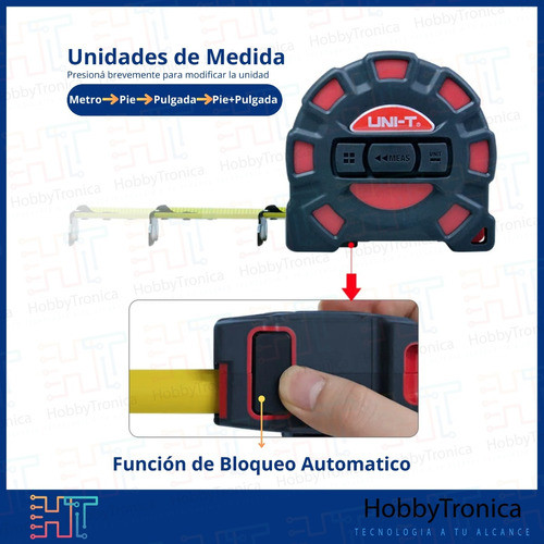 Uni-t Cinta Metrica 5 Mts Lm50t Usb Laser 50 Mts Display Lcd 1