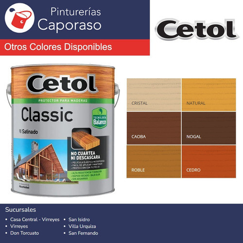 Cetol Classic Balance Nogal Satinado Al Agua 4l Caporaso 1